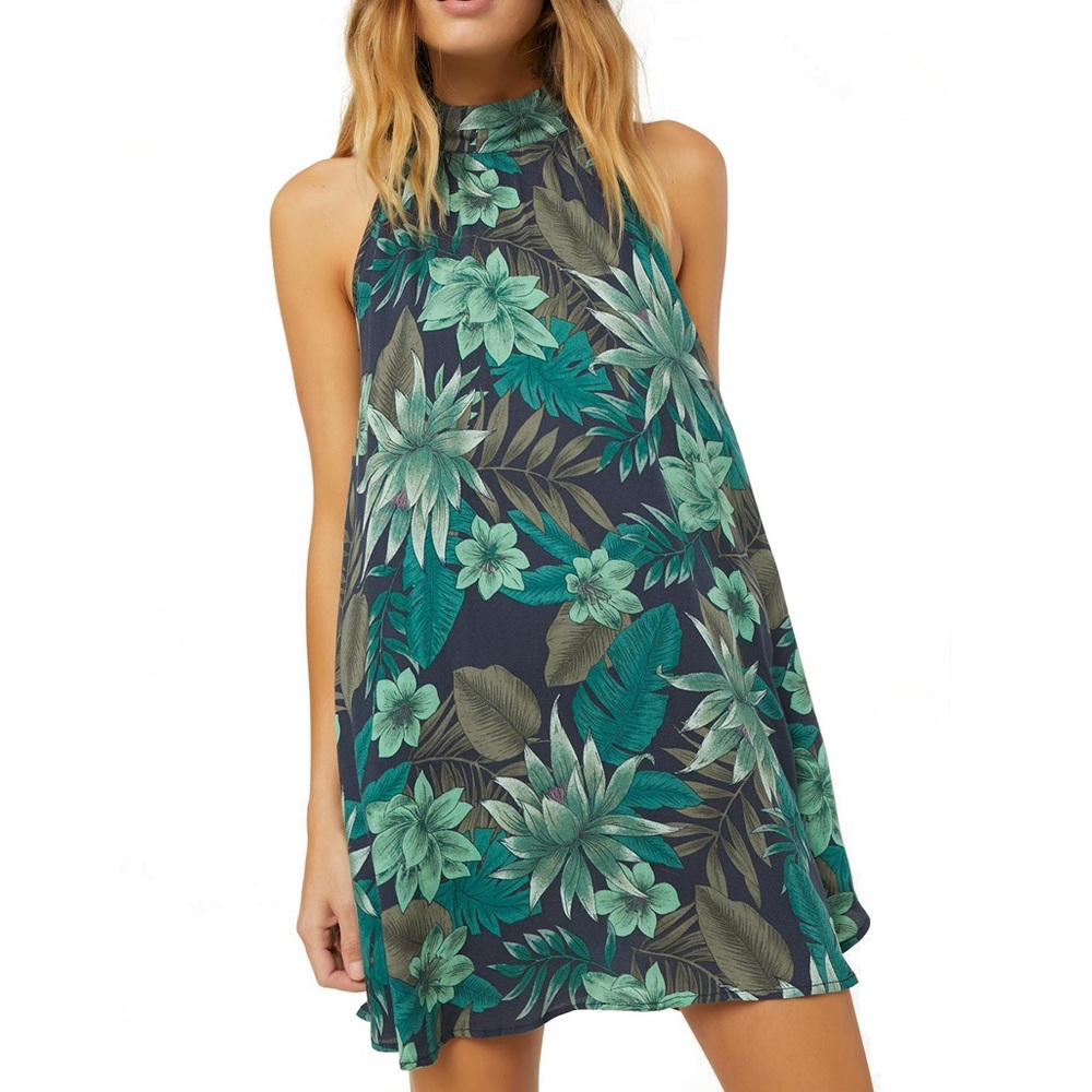 O’Neill Floral Women’s Felice Dress Size Medium Hi-Neck Floral Design